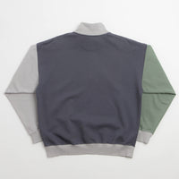 Polar x Ebou Sanyang Tribal Frankie Half Zip Sweatshirt - Grey Blue / Silver thumbnail