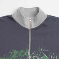Polar x Ebou Sanyang Tribal Frankie Half Zip Sweatshirt - Grey Blue / Silver thumbnail