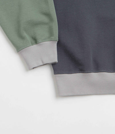 Polar x Ebou Sanyang Tribal Frankie Half Zip Sweatshirt - Grey Blue / Silver