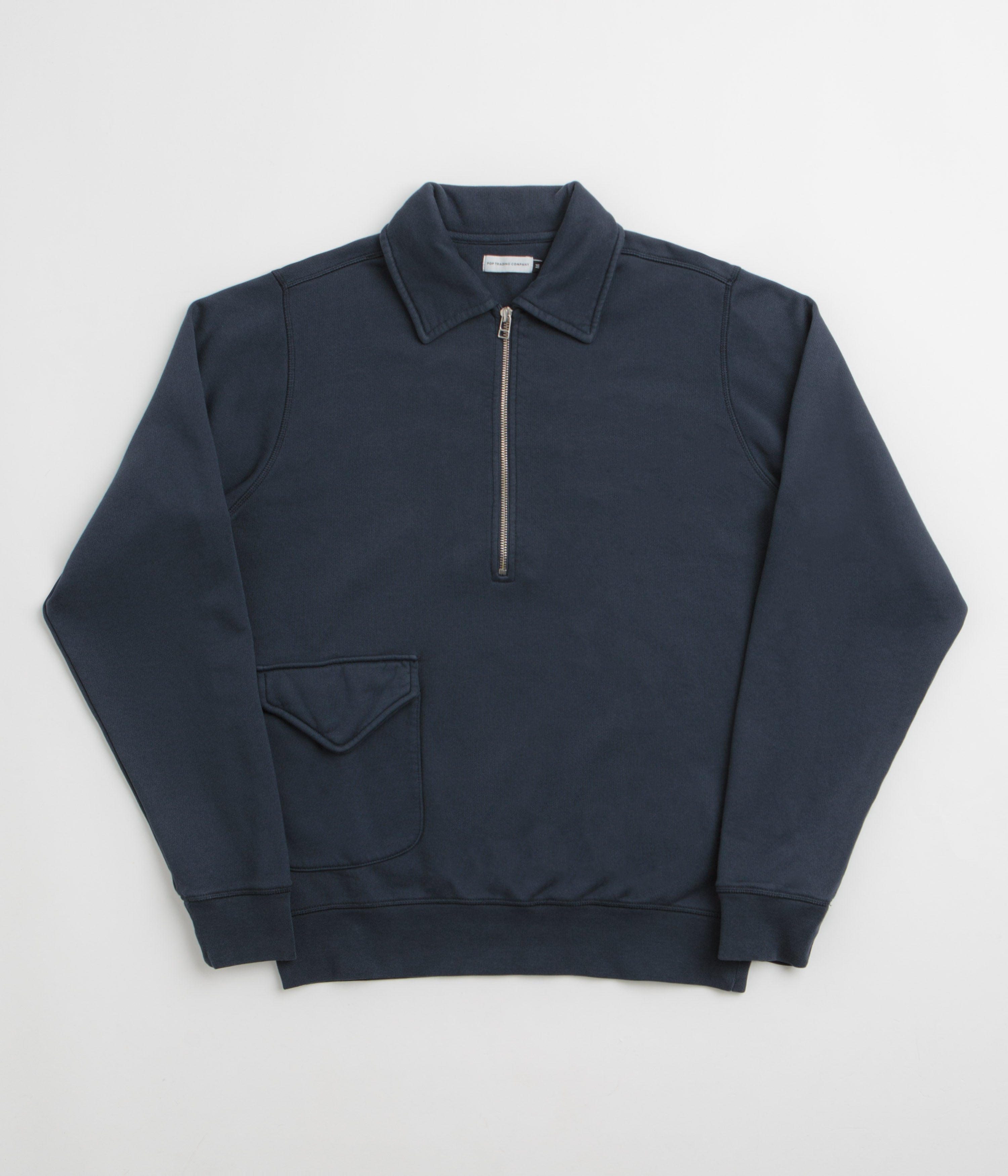 Pop Trading Company 1/2 Zip Sweatshirt in Navy