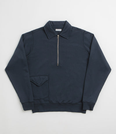 Pop Trading Company 1/2 Zip Sweatshirt in Navy