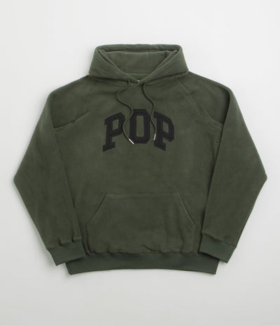 Pop Trading Company Arch Hoodie in Duffel Green