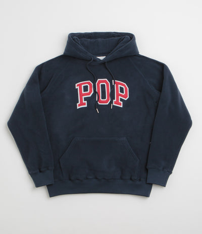 Pop Trading Company Arch Hoodie - Navy / Red