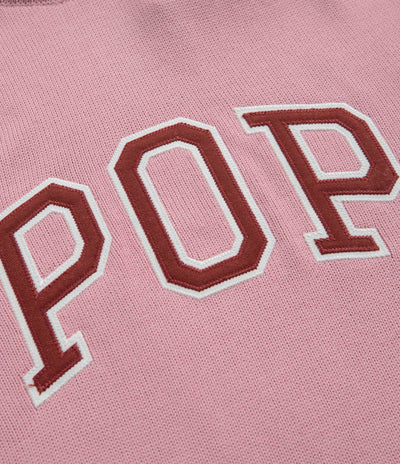 Pop Trading Company Arch Knitted Crewneck Sweatshirt - Mesa Rose / Fired Brick