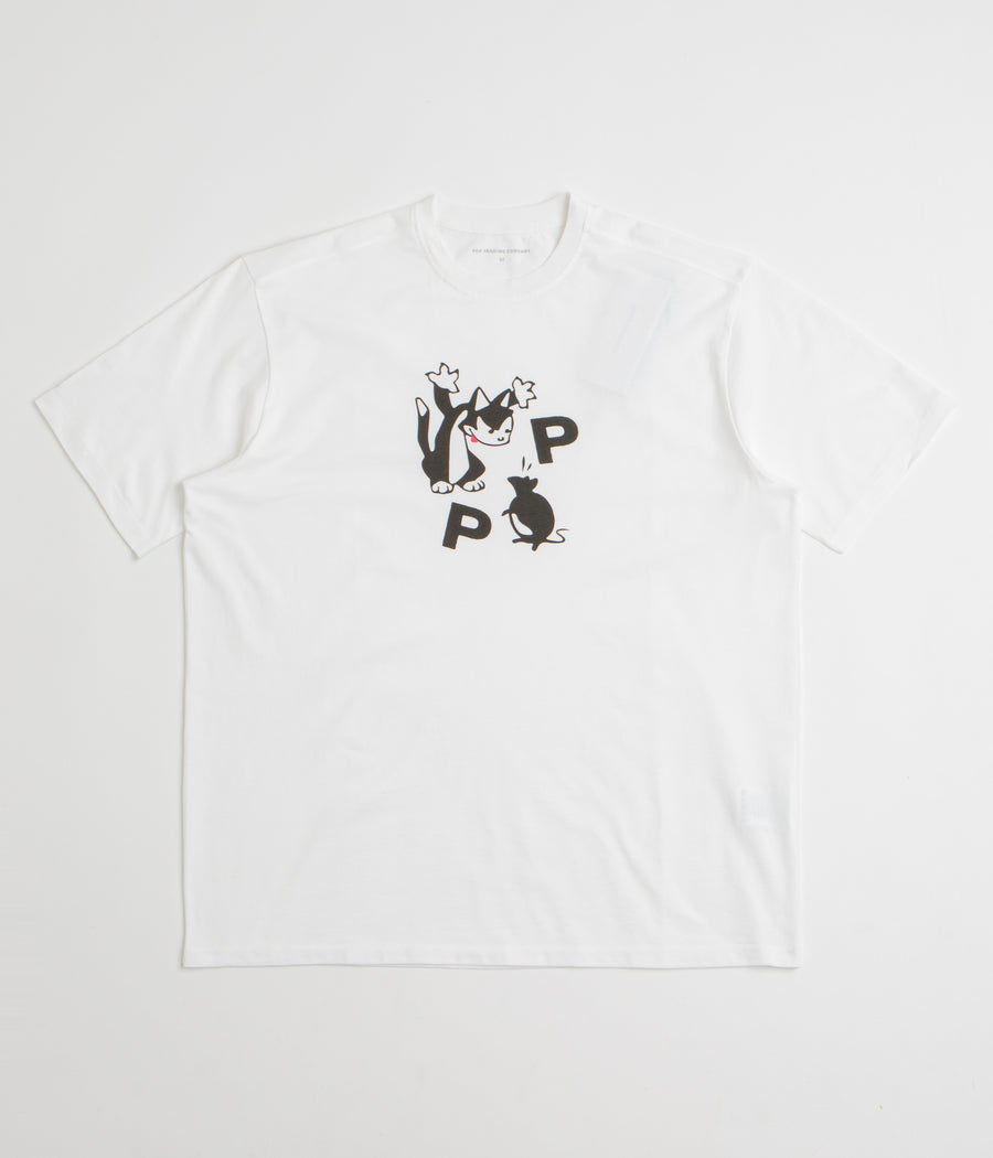 Pop Trading Company Catch T-Shirt in White and Black