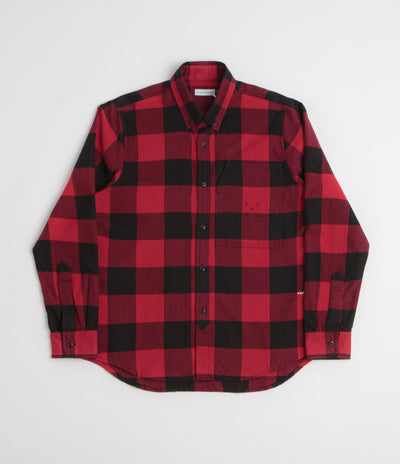 Pop Trading Company Checked BD Shirt in Black and Red