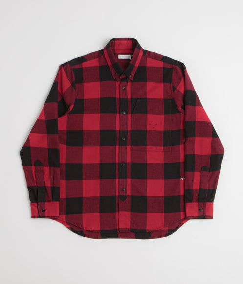 Pop Trading Company Checked BD Shirt - Black / Red