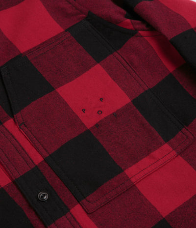 Pop Trading Company Checked BD Shirt in Black and Red