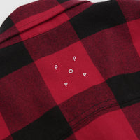 Pop Trading Company Checked BD Shirt in Black and Red thumbnail