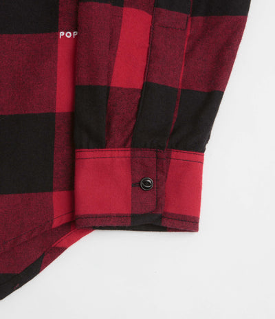 Pop Trading Company Checked BD Shirt in Black and Red