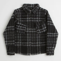 Pop Trading Company Checked Wool Shirt Jacket in Black and Charcoal thumbnail