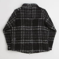 Pop Trading Company Checked Wool Shirt Jacket in Black and Charcoal thumbnail