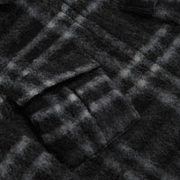 Pop Trading Company Checked Wool Shirt Jacket in Black and Charcoal thumbnail