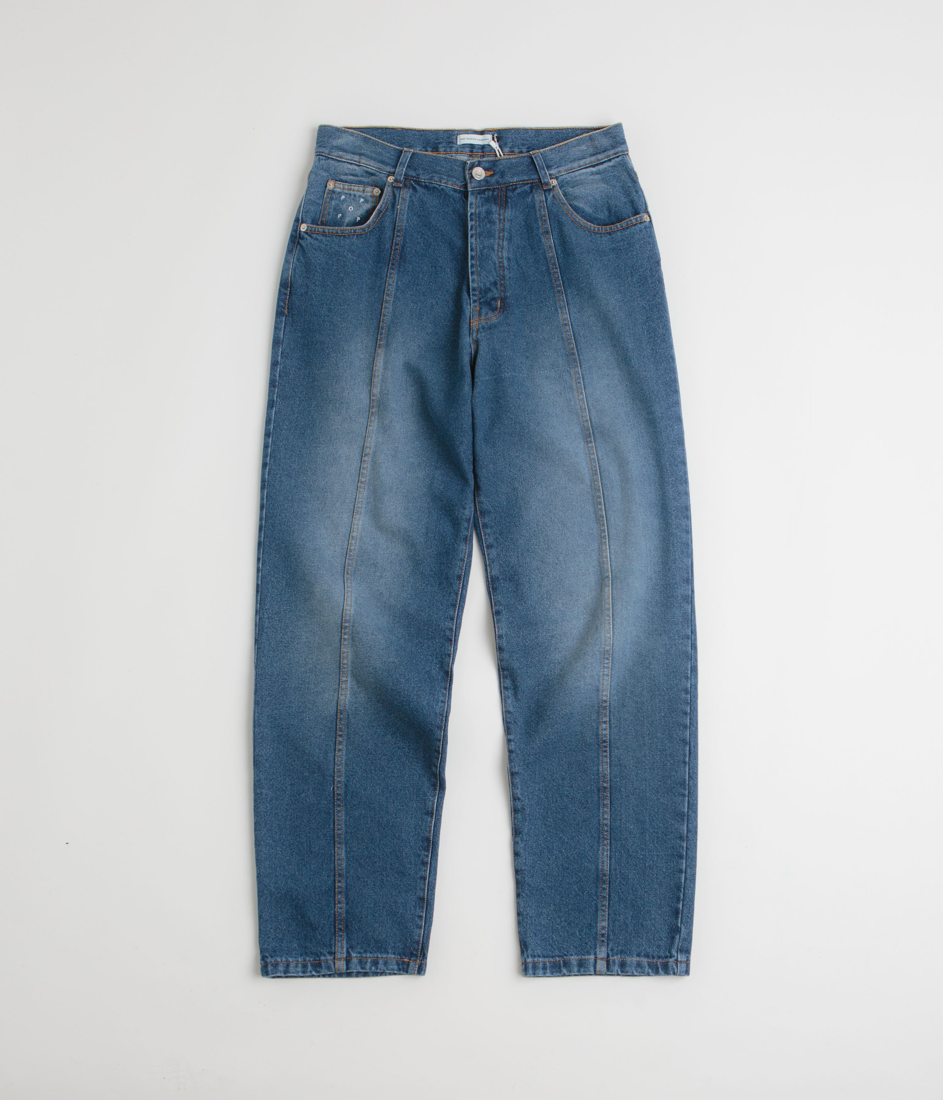Pop Trading Company DRS Denim Seam Pants in Washed Denim