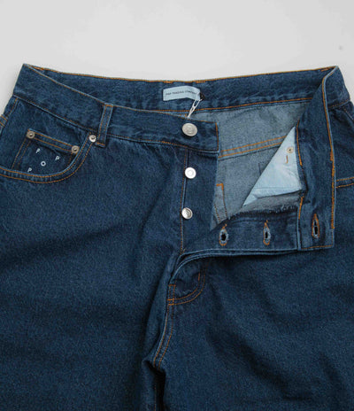 Pop Trading Company DRS Denim Shorts in Rinsed Denim