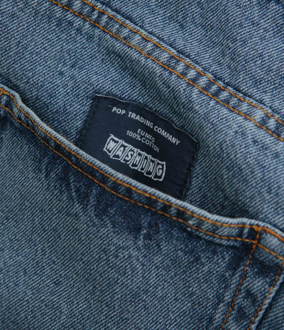 Pop Trading Company DRS Denim Shorts - Stone Washed