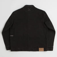 Pop Trading Company Full Button Denim Jacket in Rinsed Black thumbnail