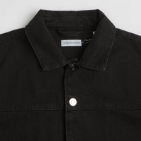 Pop Trading Company Full Button Denim Jacket in Rinsed Black thumbnail