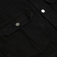 Pop Trading Company Full Button Denim Jacket in Rinsed Black thumbnail