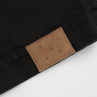 Pop Trading Company Full Button Denim Jacket in Rinsed Black thumbnail