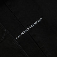 Pop Trading Company Full Button Denim Jacket in Rinsed Black thumbnail
