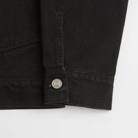 Pop Trading Company Full Button Denim Jacket in Rinsed Black thumbnail