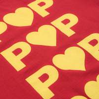 Pop Trading Company Hearts T-Shirt in Haute Red thumbnail