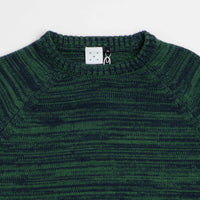 Pop Trading Company Knitted Melange Logo Crewneck Sweatshirt - Navy / Juniper thumbnail