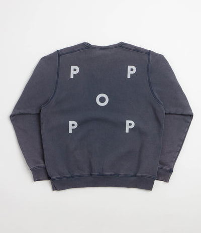 Pop Trading Company Logo Crewneck Sweatshirt - Washed Navy