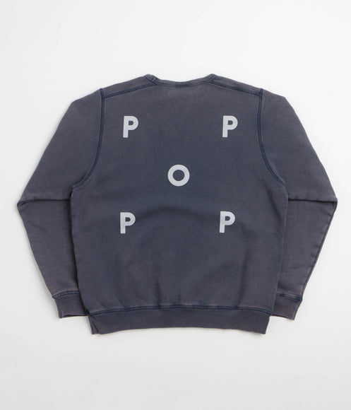 Pop Trading Company Logo Crewneck Sweatshirt - Washed Navy