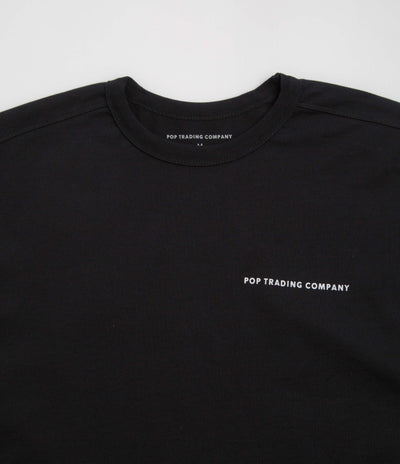 Pop Trading Company Logo Long Sleeve T-Shirt in Black and White