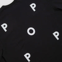 Pop Trading Company Logo Long Sleeve T-Shirt in Black and White thumbnail