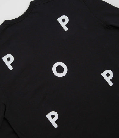 Pop Trading Company Logo Long Sleeve T-Shirt in Black and White