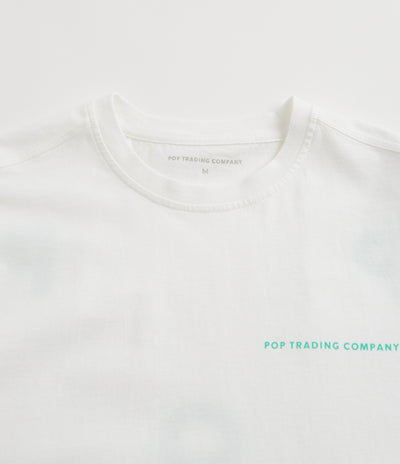 Pop Trading Company Logo T-Shirt - White / Peacock Green