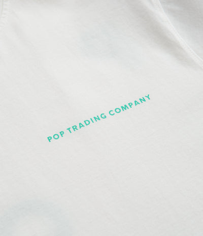 Pop Trading Company Logo T-Shirt - White / Peacock Green