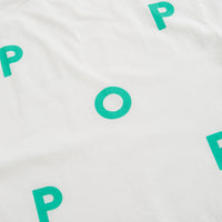 Pop Trading Company Logo T-Shirt - White / Peacock Green thumbnail