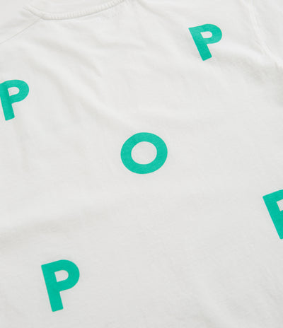 Pop Trading Company Logo T-Shirt - White / Peacock Green