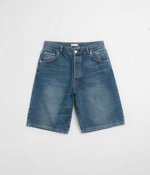 Pop Trading Company Longer DRS Shorts - Washed Denim