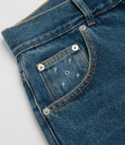 Pop Trading Company Longer DRS Shorts - Washed Denim