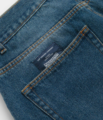 Pop Trading Company Longer DRS Shorts - Washed Denim