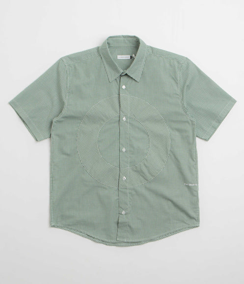 Pop Trading Company O Short Sleeve Gingham Shirt - Green / White