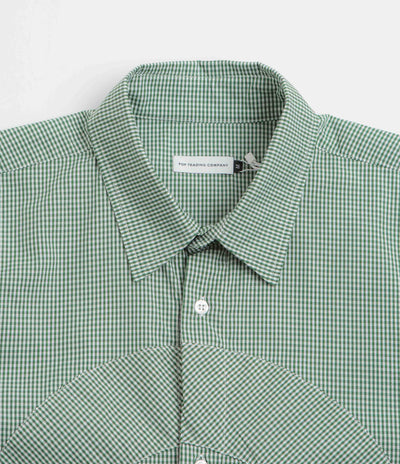 Pop Trading Company O Short Sleeve Gingham Shirt - Green / White