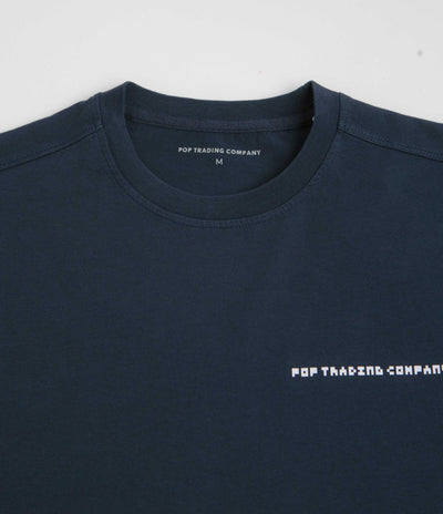 Pop Trading Company Pixel Logo T-Shirt in Navy