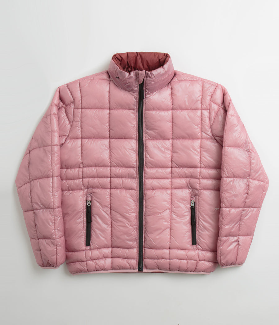 Pop Trading Company Quilted Reversible Puffer Jacket - Mesa Rose / Fired Brick