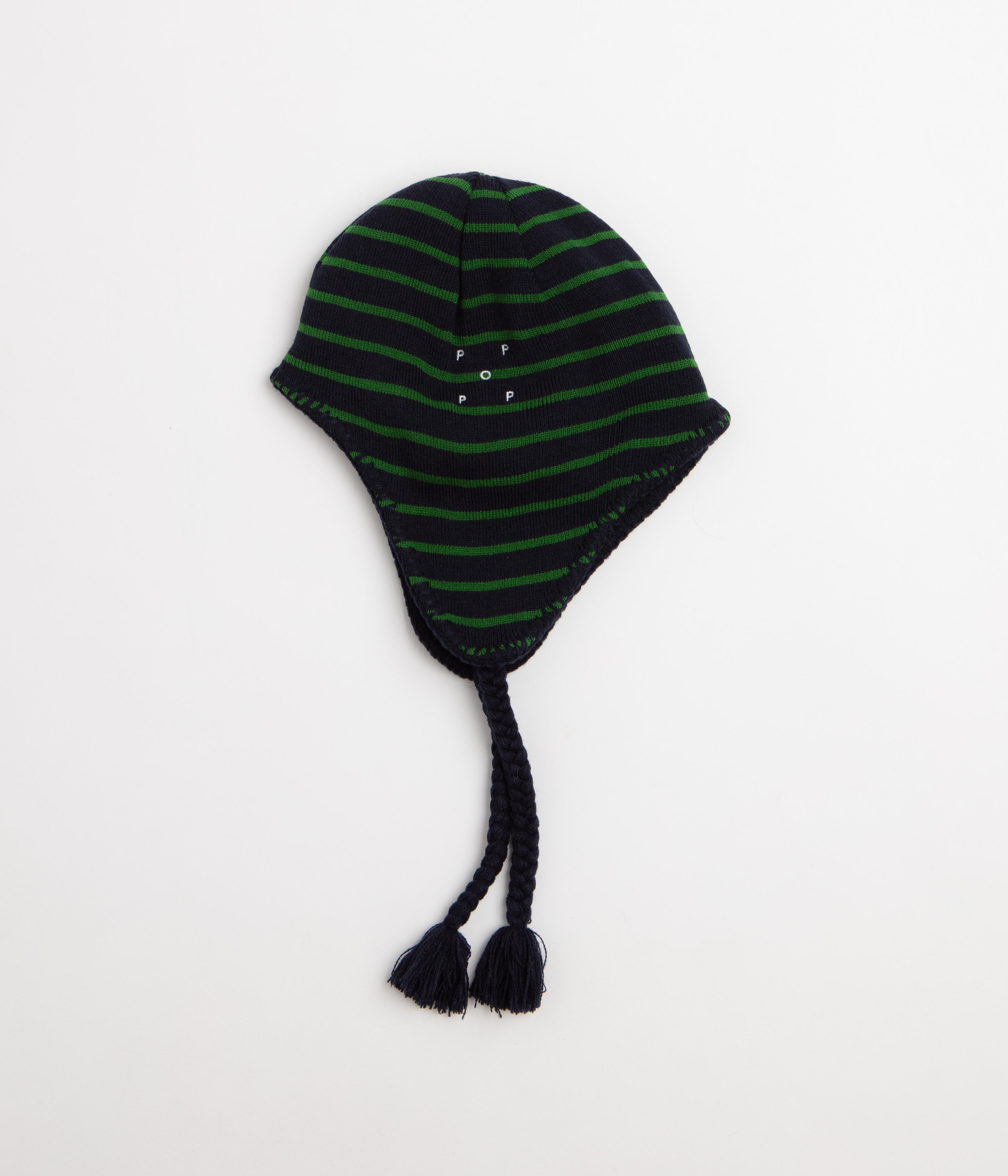 Pop Trading Company Reversible Earflap Beanie - Navy / Juniper