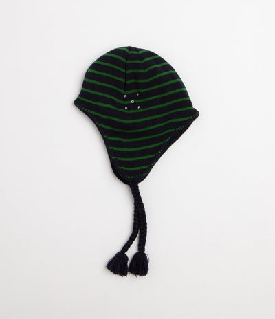 Pop Trading Company Reversible Earflap Beanie - Navy / Juniper