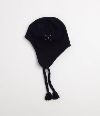 Pop Trading Company Reversible Earflap Beanie - Navy / Juniper