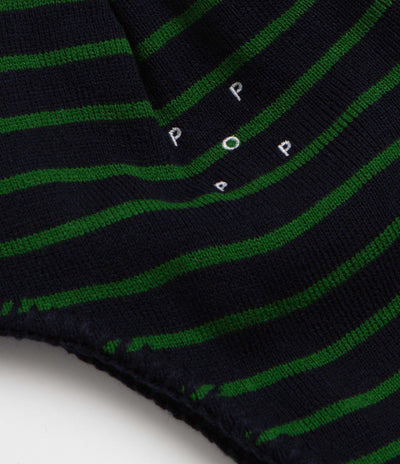 Pop Trading Company Reversible Earflap Beanie - Navy / Juniper