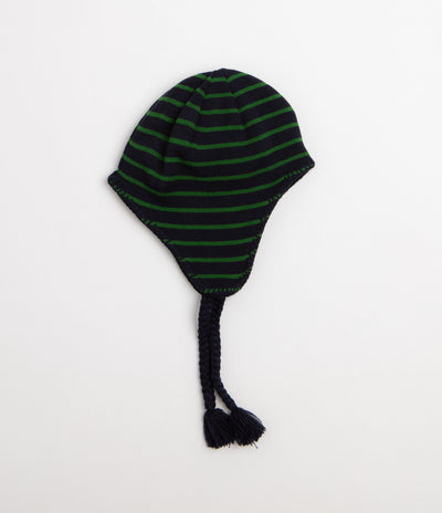 Pop Trading Company Reversible Earflap Beanie - Navy / Juniper