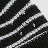 Pop Trading Company Striped Beanie in Black and White thumbnail
